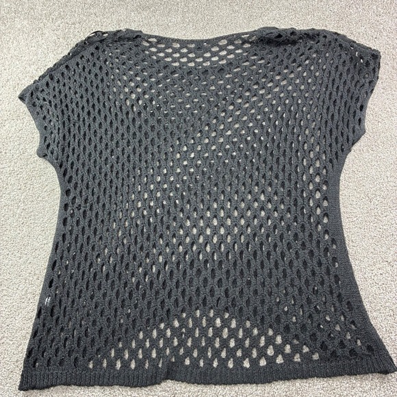 6th & Lane Women Plus Size 22/24 Charcoal Grey Crochet Open Knit‎ Sweater Top - Picture 7 of 7